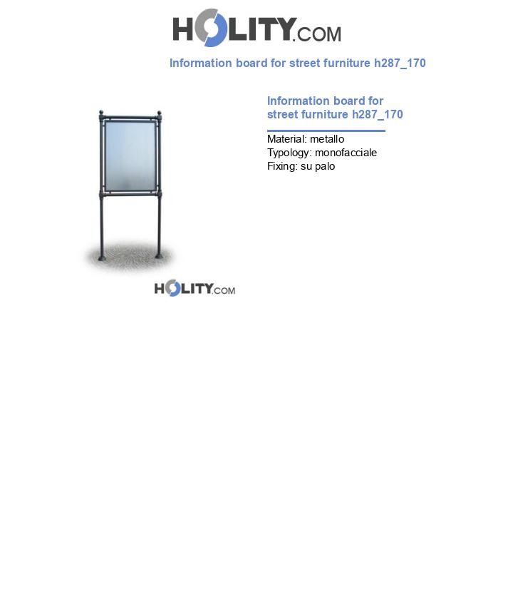 Information board for street furniture h287_170
