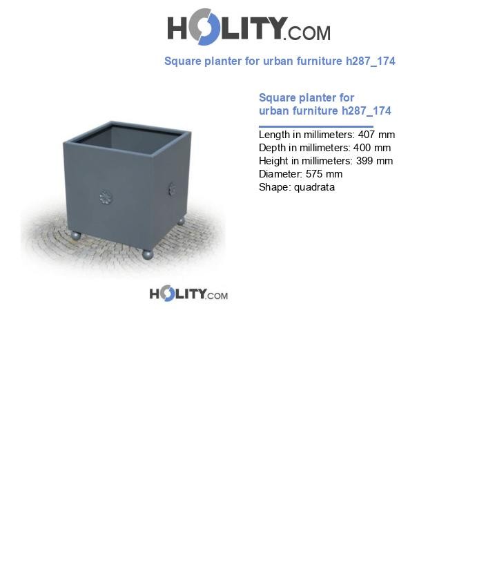 Square planter for urban furniture h287_174