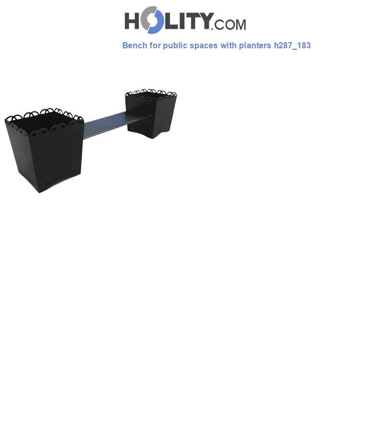 Bench for public spaces with planters h287_183