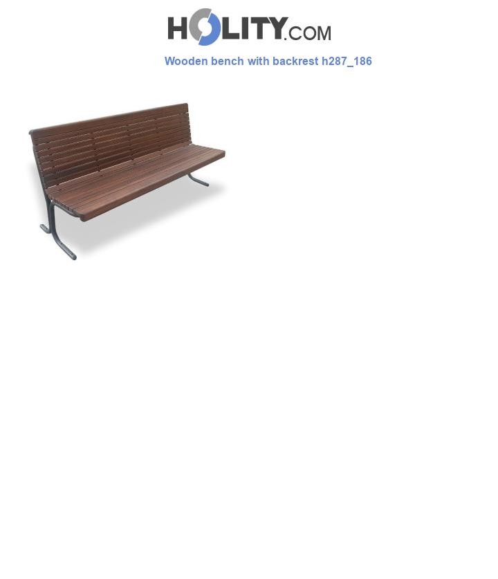 Wooden bench with backrest h287_186