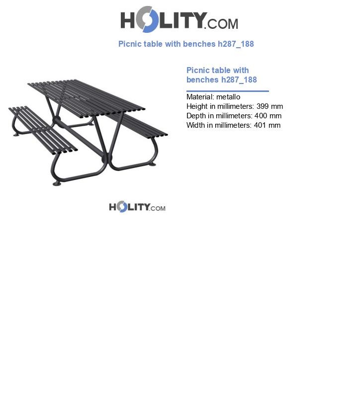 Picnic table with benches h287_188