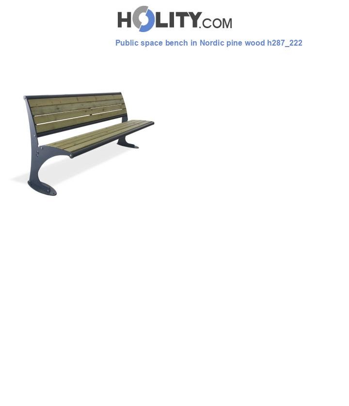 Public space bench in Nordic pine wood h287_222
