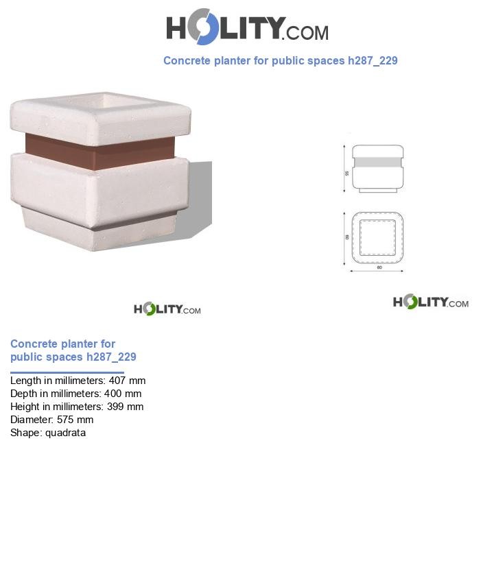 Concrete planter for public spaces h287_229