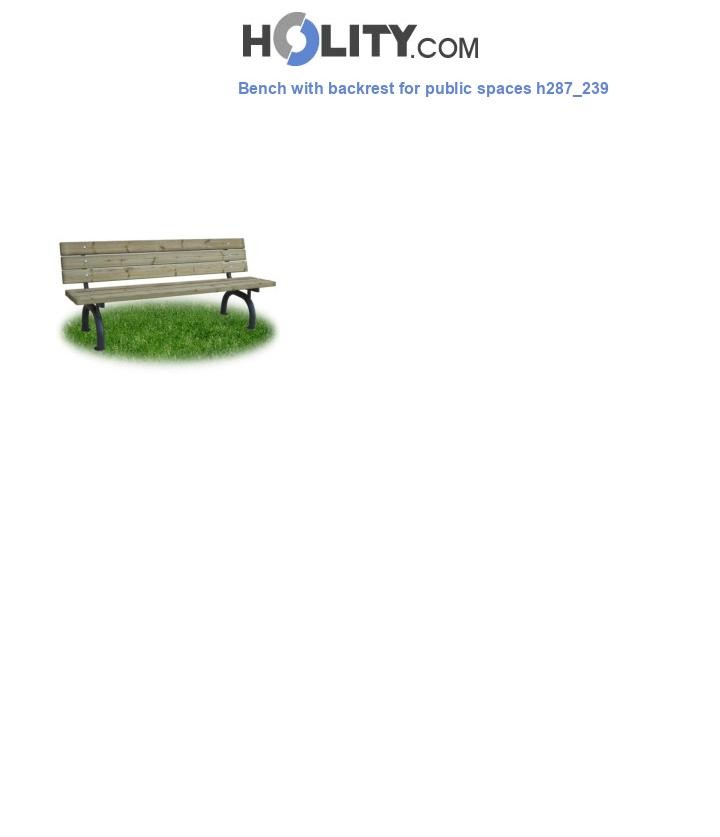 Bench with backrest for public spaces h287_239