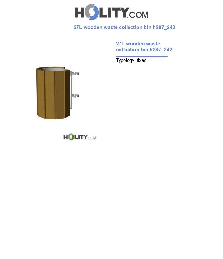27L wooden waste collection bin h287_242