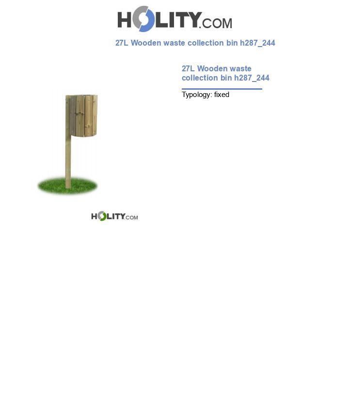 27L Wooden waste collection bin h287_244