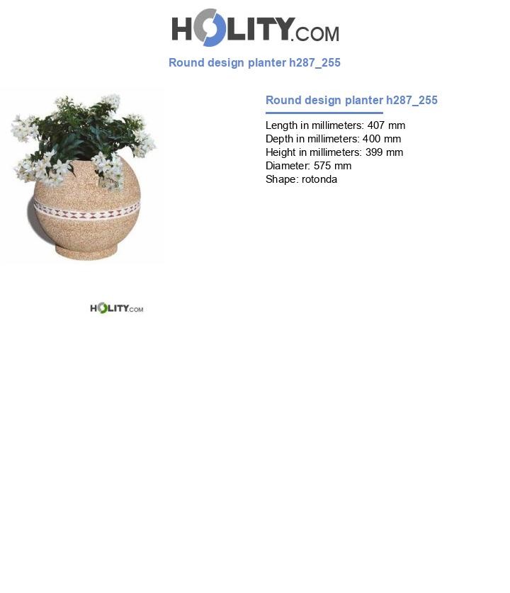 Round design planter h287_255