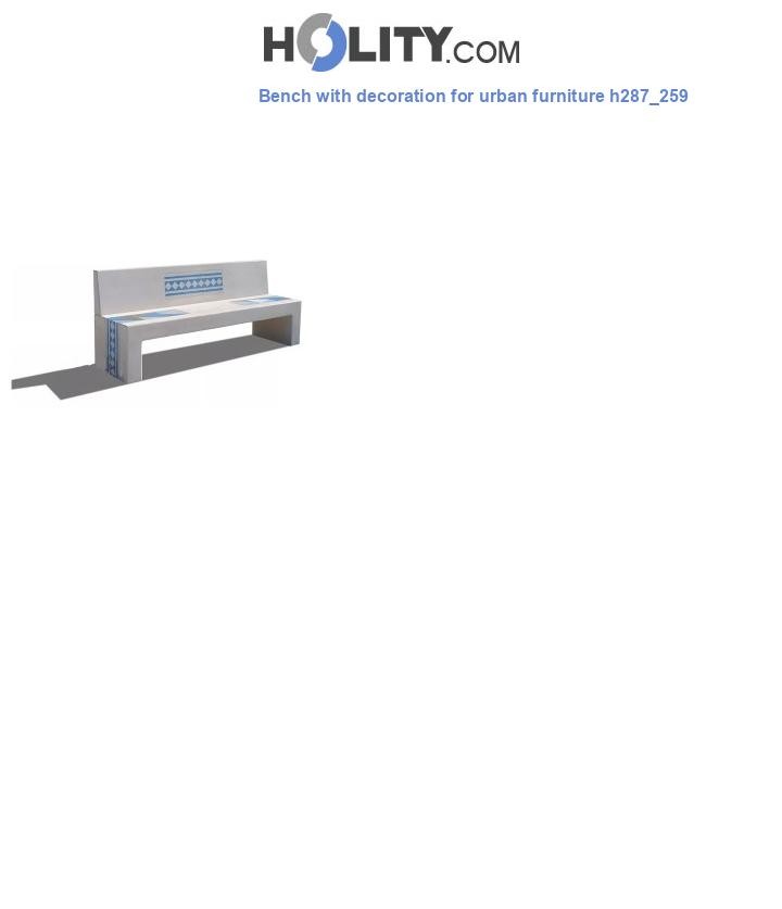Bench with decoration for urban furniture h287_259