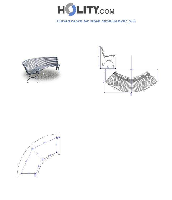 Curved bench for urban furniture h287_265