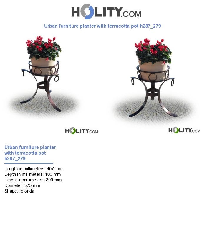 Urban furniture planter with terracotta pot h287_279