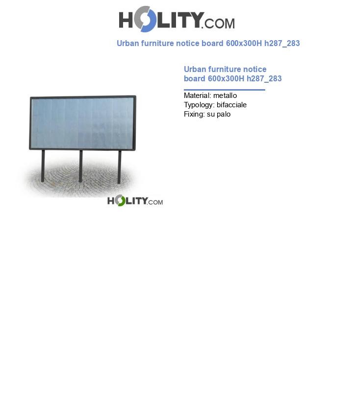 Urban furniture notice board 600x300H h287_283