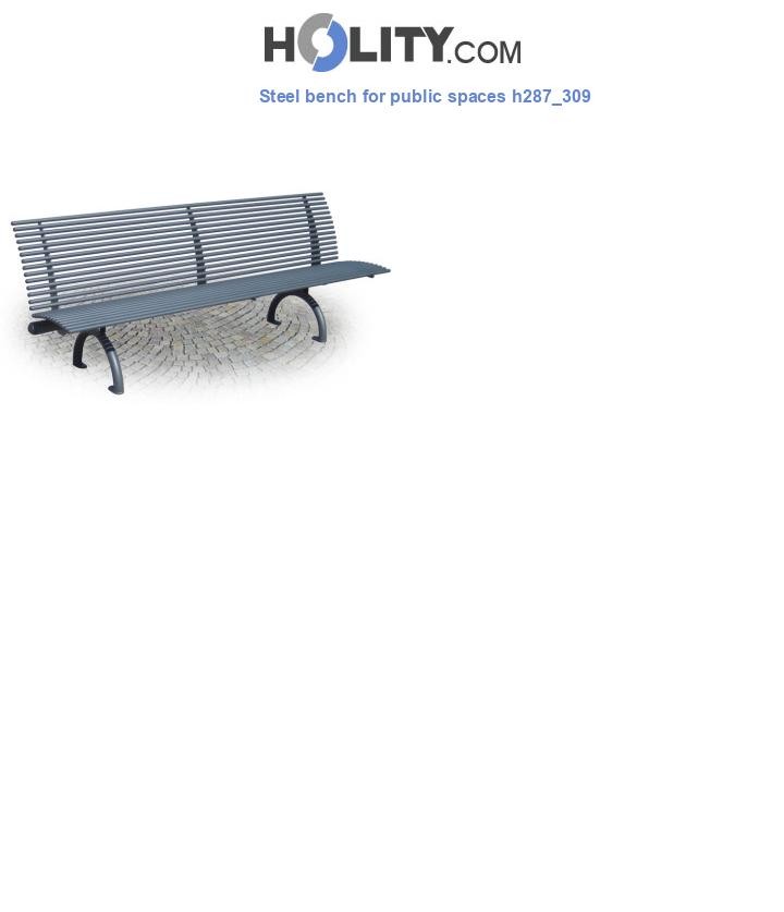 Steel bench for public spaces h287_309