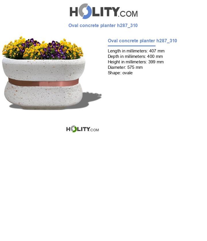 Oval concrete planter h287_310