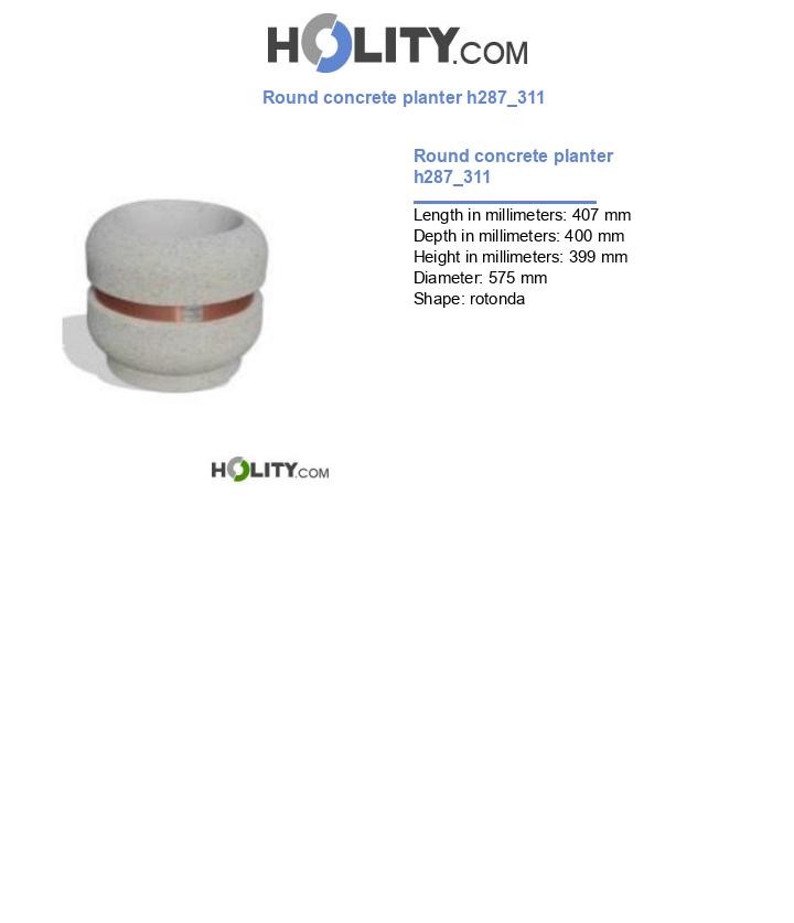 Round concrete planter h287_311