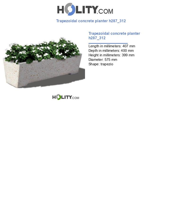 Trapezoidal concrete planter h287_312