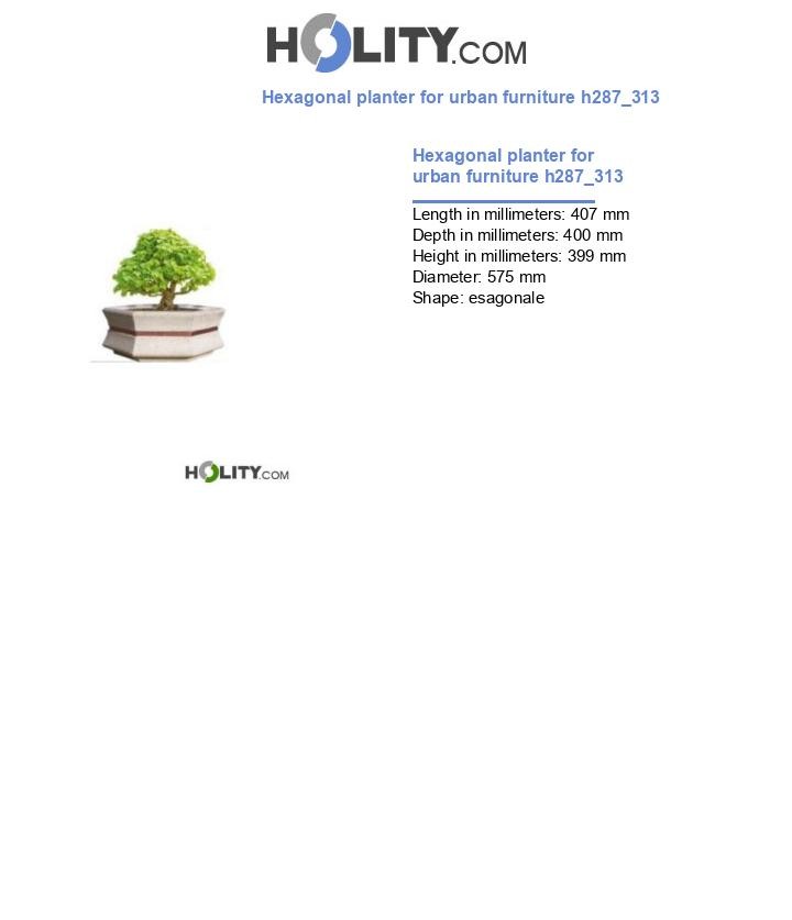 Hexagonal planter for urban furniture h287_313