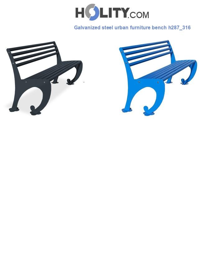 Galvanized steel urban furniture bench h287_316