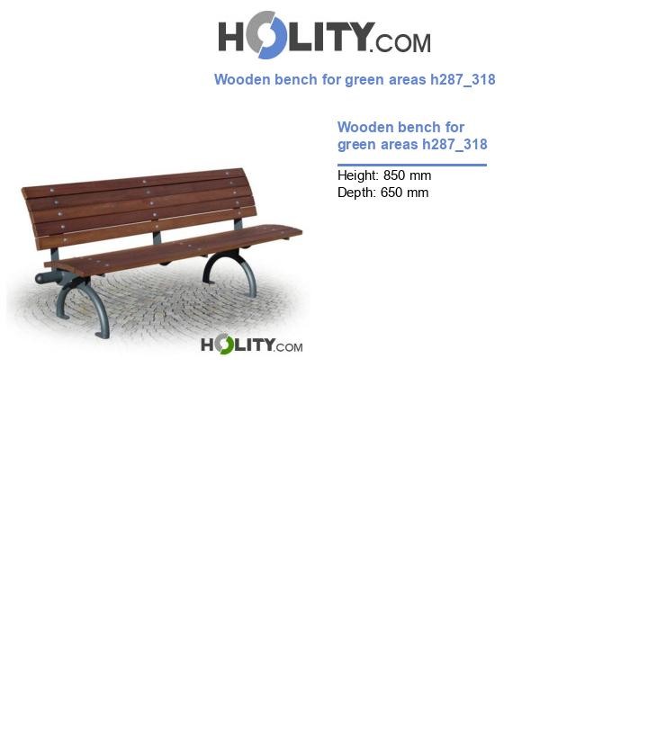 Wooden bench for green areas h287_318