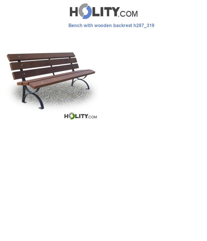 Bench with wooden backrest h287_319