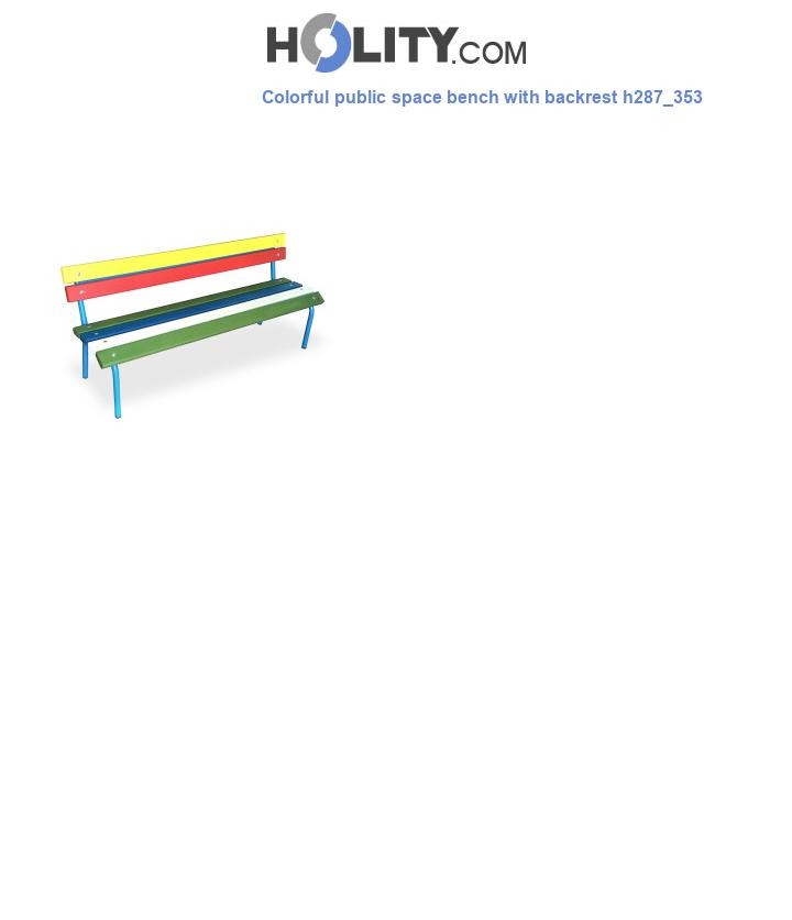 Colorful public space bench with backrest h287_353