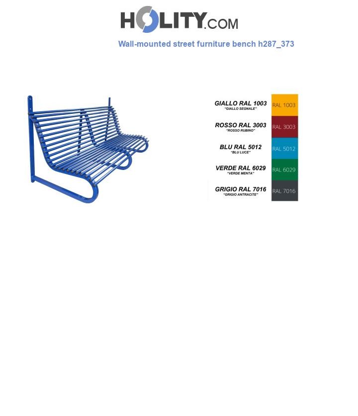 Wall-mounted street furniture bench h287_373