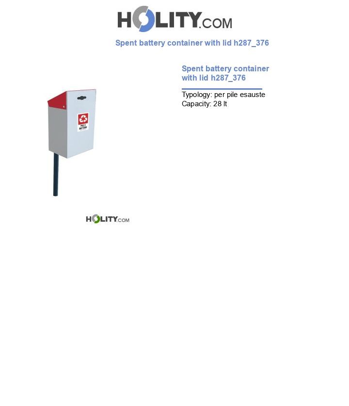 Spent battery container with lid h287_376