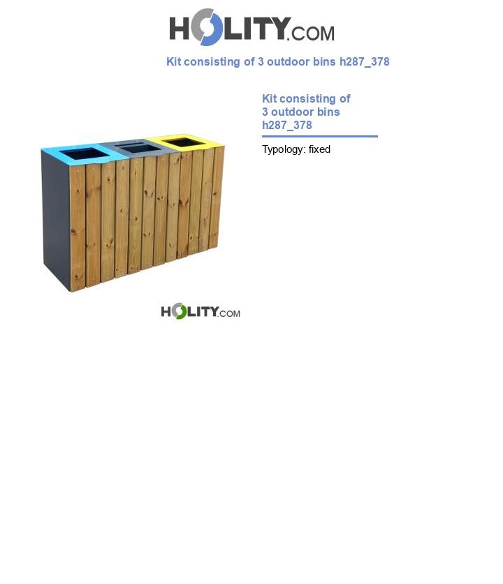 Kit consisting of 3 outdoor bins h287_378