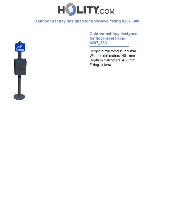 Outdoor ashtray designed for floor-level fixing h287_380