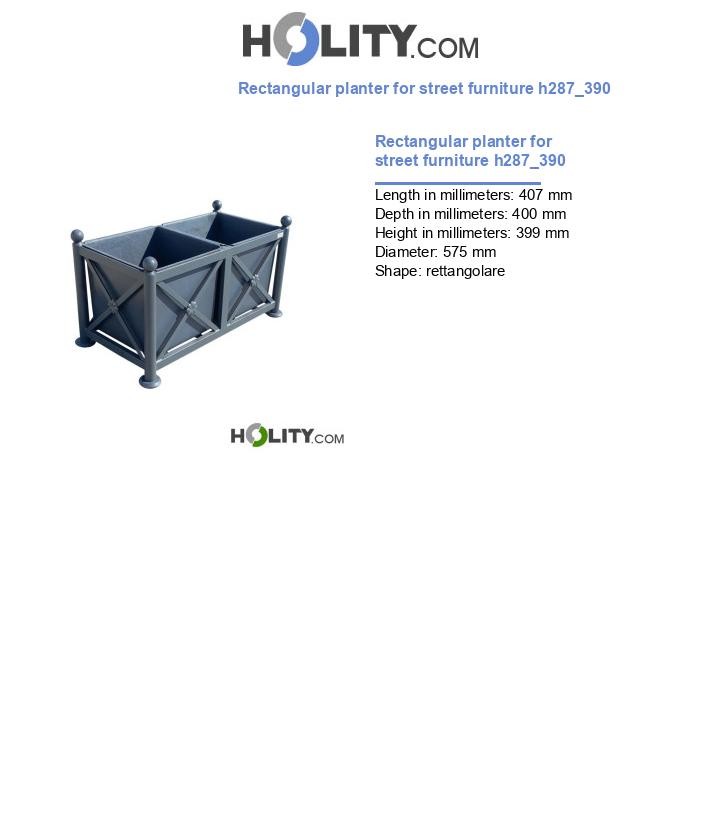 Rectangular planter for street furniture h287_390
