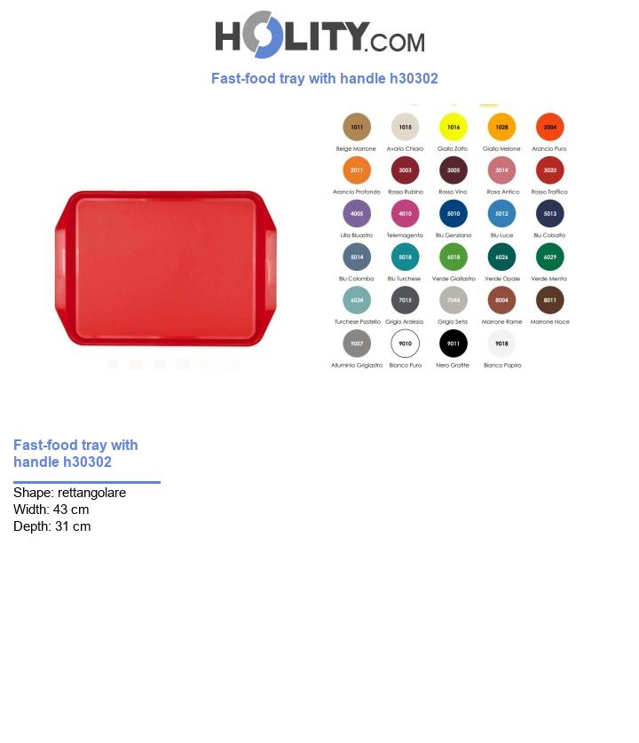 Fast-food tray with handle h30302