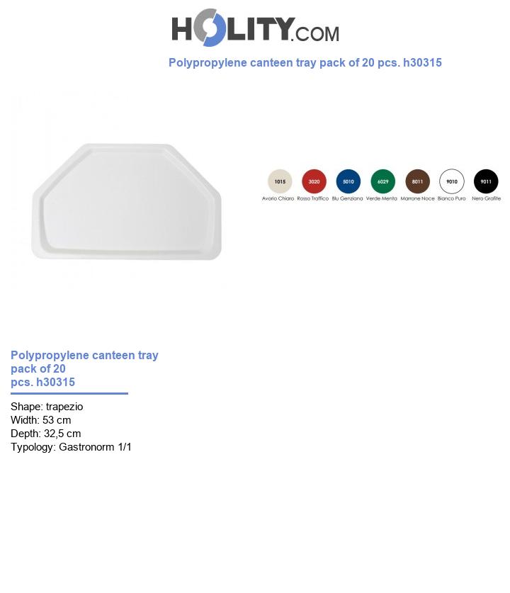 Polypropylene canteen tray pack of 20 pcs. h30315