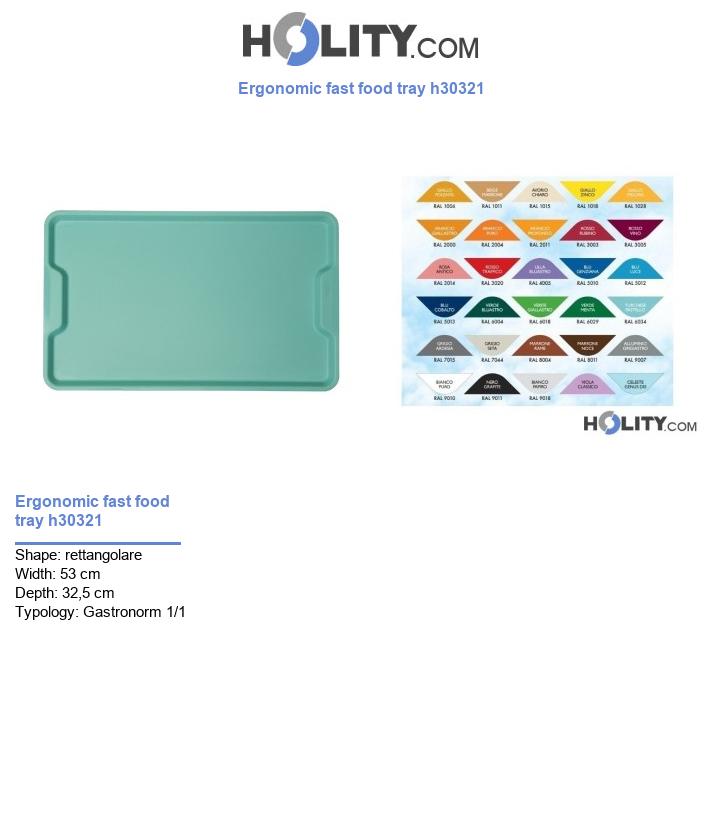 Ergonomic fast food tray h30321