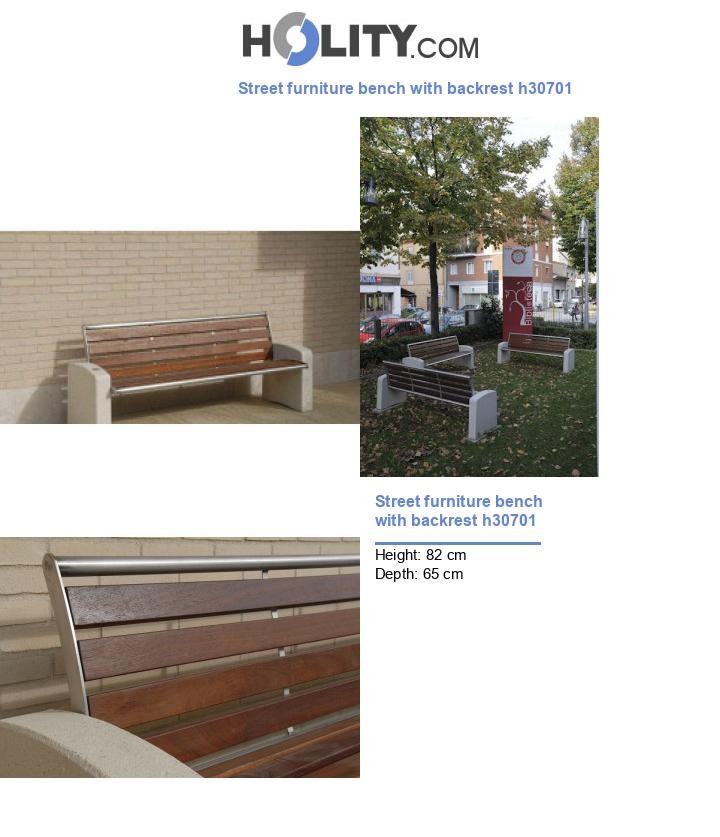 Street furniture bench with backrest h30701