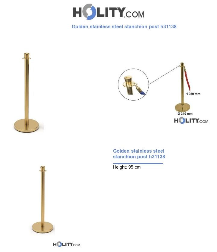Golden stainless steel stanchion post h31138