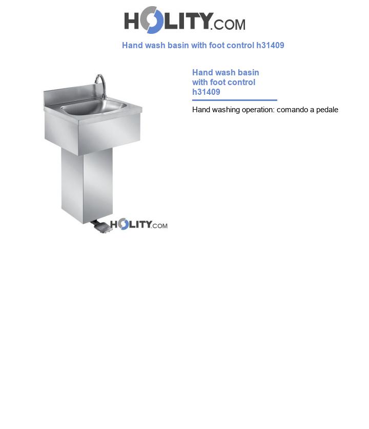 Hand wash basin with foot control h31409