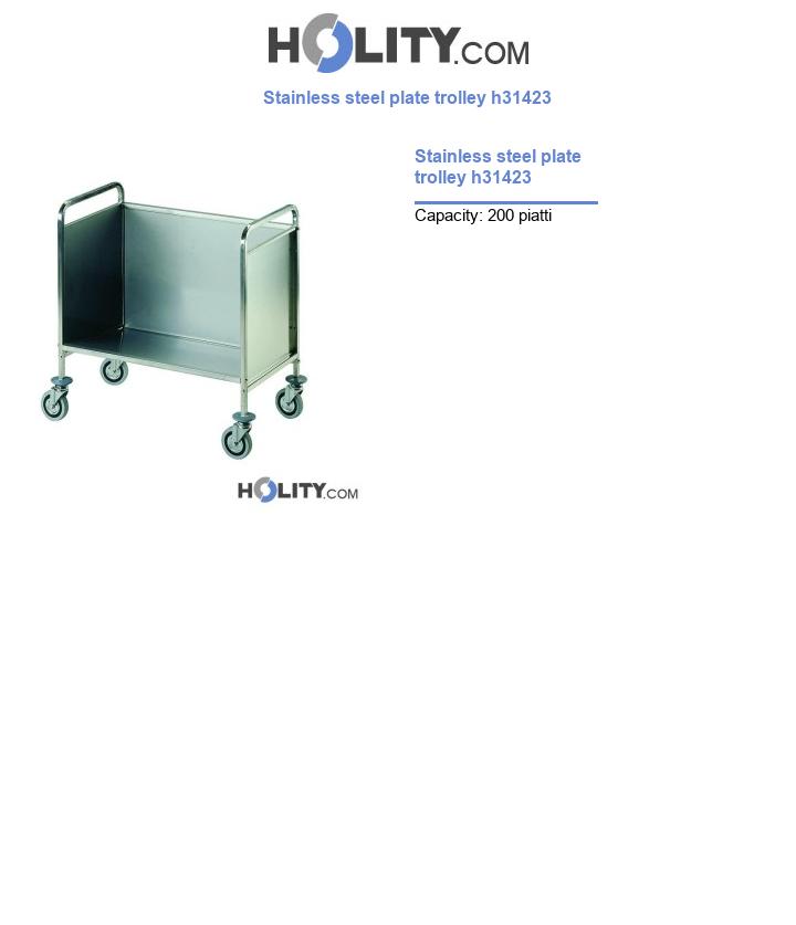Stainless steel plate trolley h31423