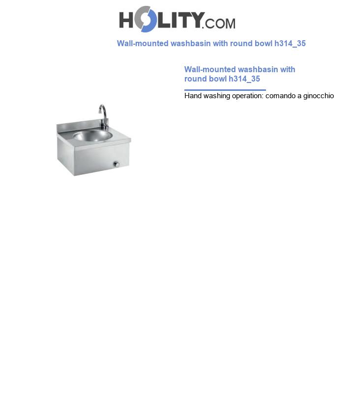 Wall-mounted washbasin with round bowl h314_35