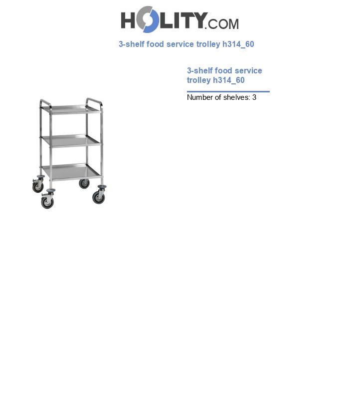 3-shelf food service trolley h314_60