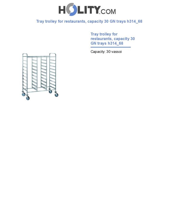 Tray trolley for restaurants, capacity 30 GN trays h314_68