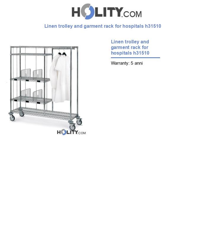 Linen trolley and garment rack for hospitals h31510
