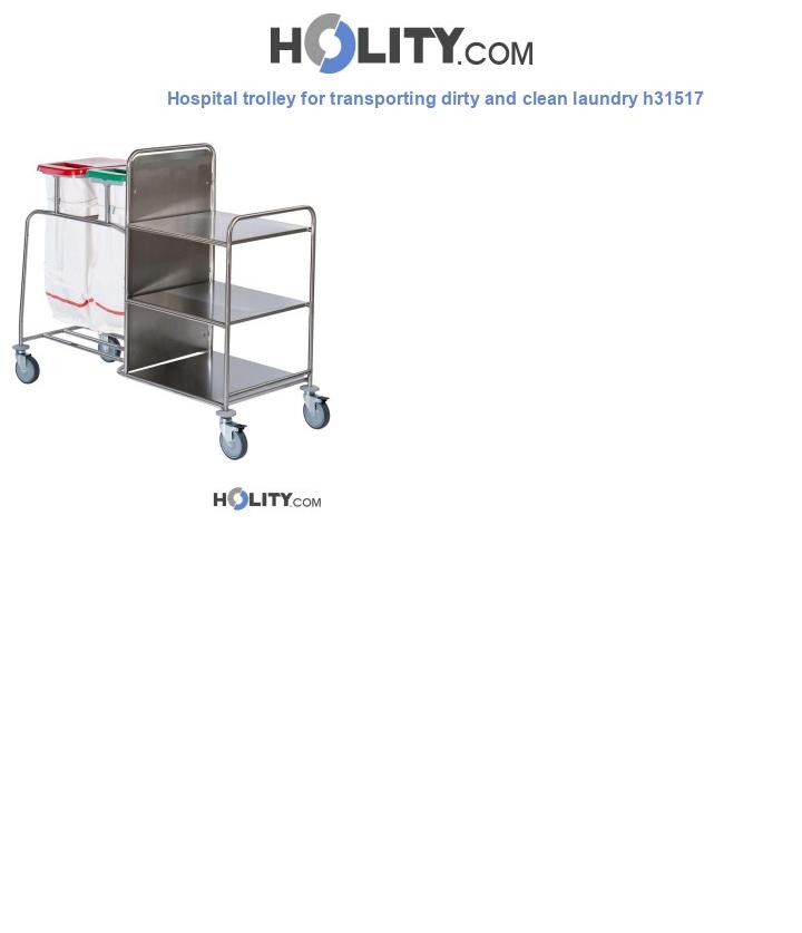 Hospital trolley for transporting dirty and clean laundry h31517