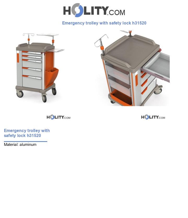 Emergency trolley with safety lock h31520