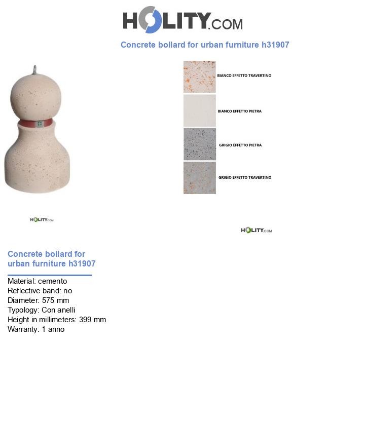 Concrete bollard for urban furniture h31907