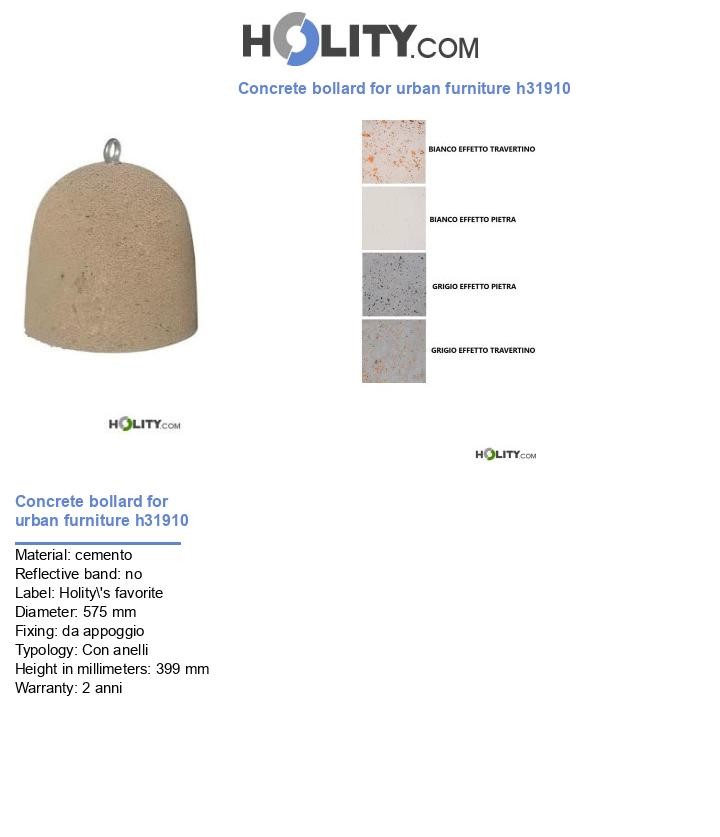 Concrete bollard for urban furniture h31910