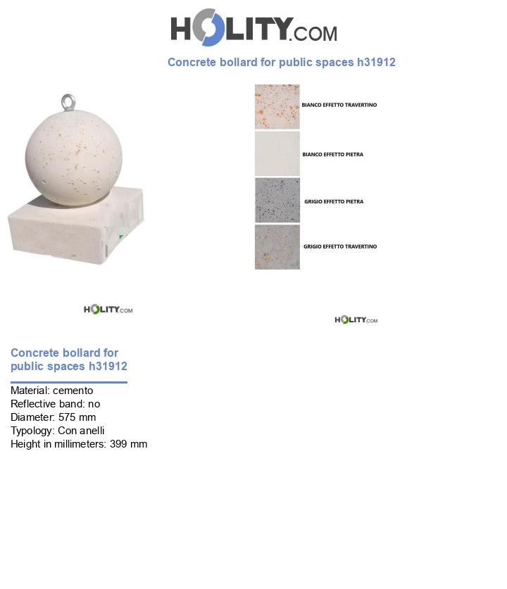 Concrete bollard for public spaces h31912