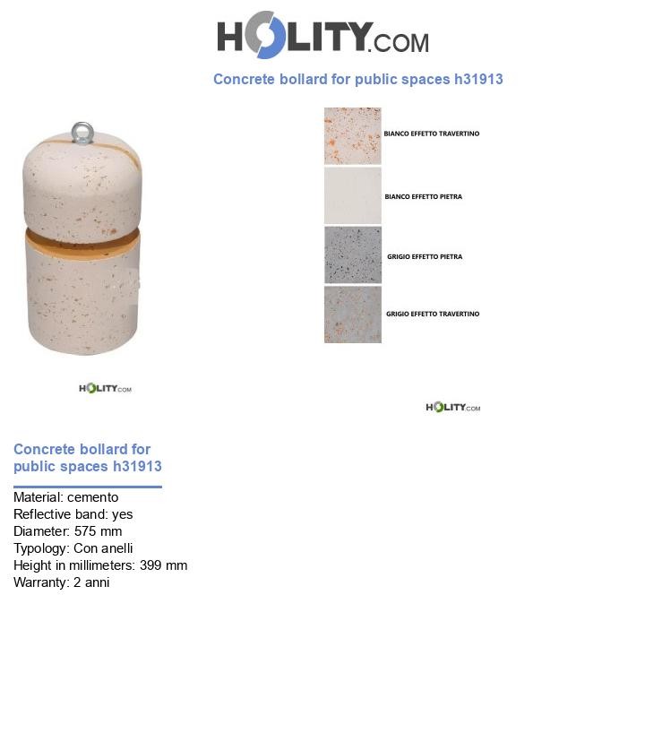 Concrete bollard for public spaces h31913