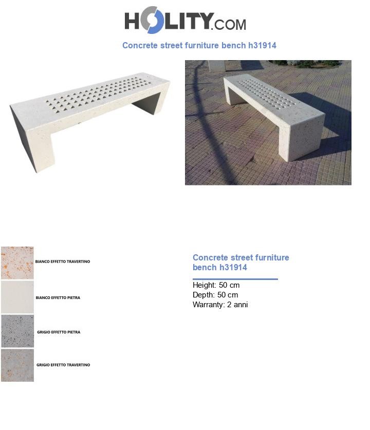 Concrete street furniture bench h31914