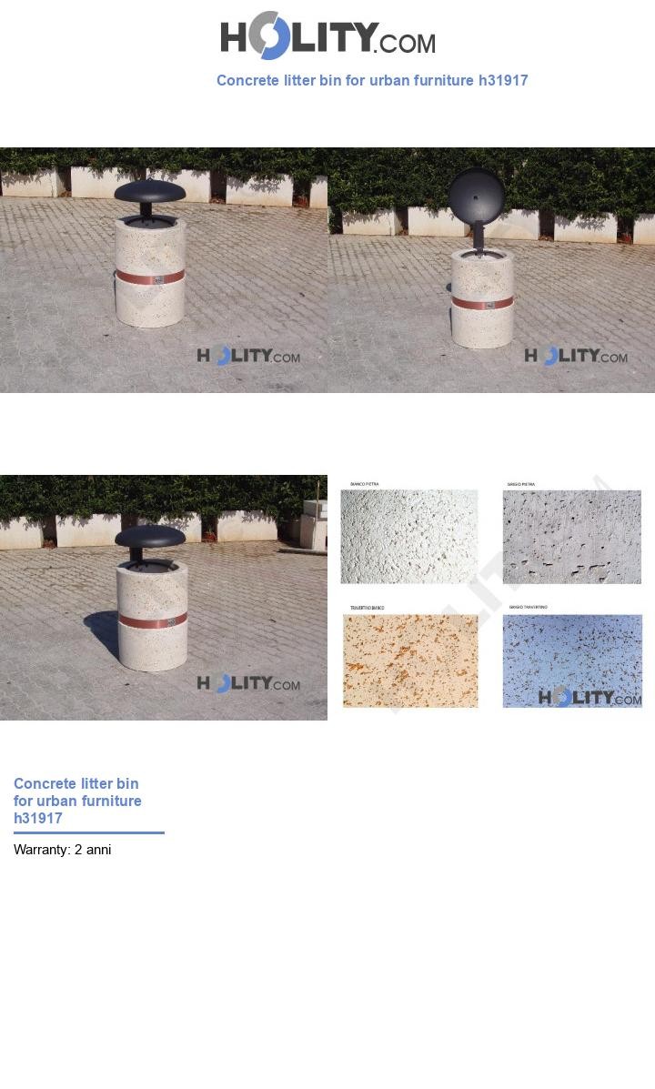 Concrete litter bin for urban furniture h31917