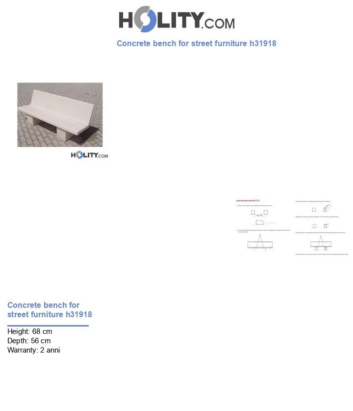 Concrete bench for street furniture h31918