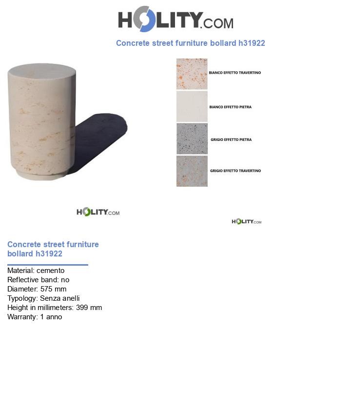 Concrete street furniture bollard h31922